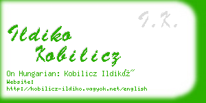 ildiko kobilicz business card